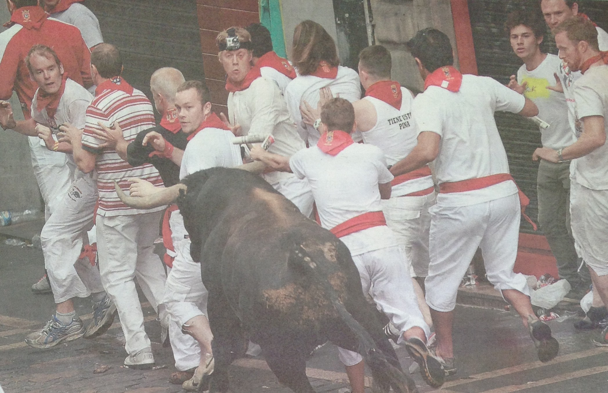 Running away from bulls